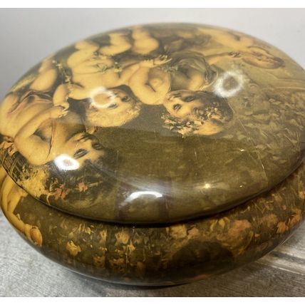 Ceramic Angel Lidded Dresser Powder Box Vintage Collectible