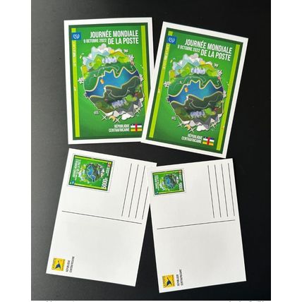 Centrafricaine 2022 Stationery Entier Journée Mondiale Poste World Post Day