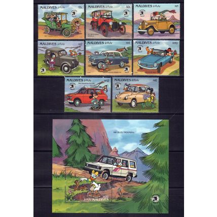 Maldive Islands 1346-1355 MNH Disney Mickey Automobiles ZAYIX 0724M0125