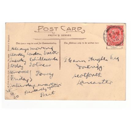GREAT BRITAIN 1930 FRITH'S POSTCARD THE SCREEN ST MARY'S TOTNES REAL PHOTO USED