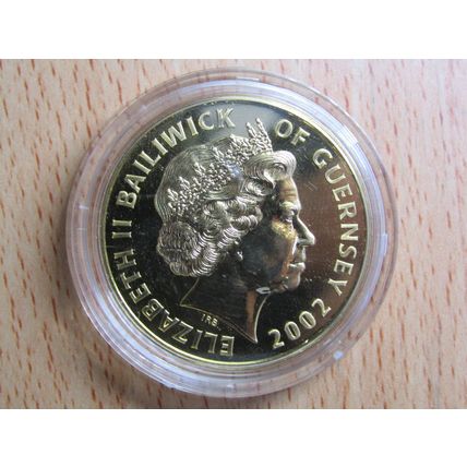 Guernsey 2002 Golden Jubilee Gilt £5 Coin Mint Condition