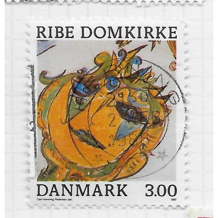 DENMARK DANMARK 1987 RIBE CATHEDRAL RECONSTRUCTION DECORATION 3K USED