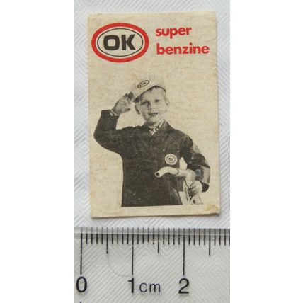vintage Netherlands Matchbox Label - OK Super Benzine