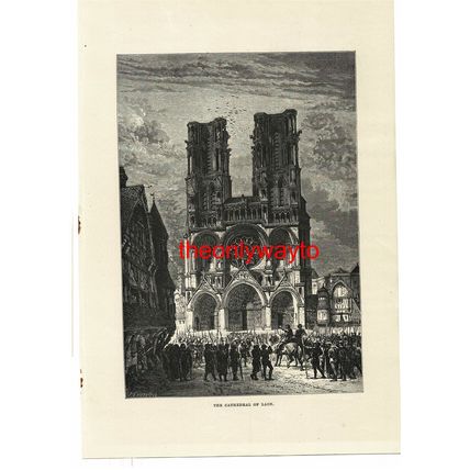 Cathedral Of Laon, French History, Book Illustration (Print), 1881