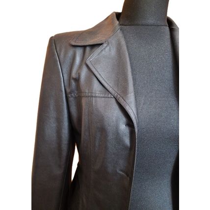 Black Vegan Leather Jacket EU42 UK S- M