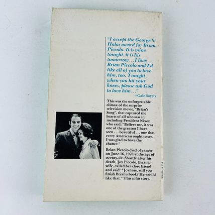 Brian Piccolo: A Short Season by Jeannie Morris Paperback Book