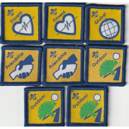 Scout Badges - 8 x Beaver Various Challenges - 2000's - Black Backs (BY240)