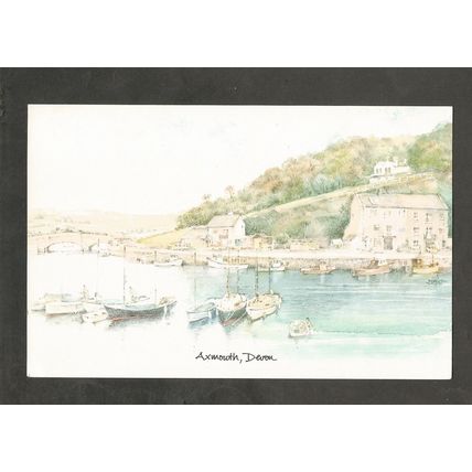 Postcard Devon Axmouth Watercolour by David Skipp