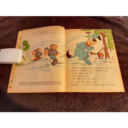 Little Golden Book Huckleberry Hound And The Christmas Sleigh (C) Edition 1960