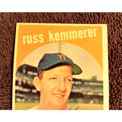 Topps 1959 Russ Kemmerer # 191 Washington Senitors Pitcher 4.0 VG/EX Condition