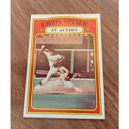 Topps 1972 # 166 Chris Speier San Francisco Giants 6.0 Excellent/Mint Condition