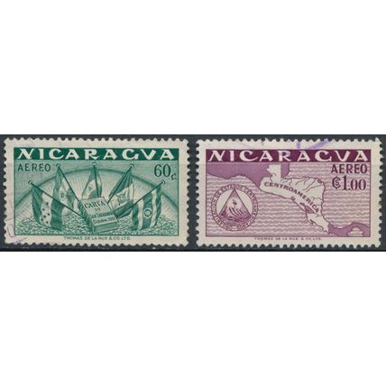 Central American States: 60c & 1c$ - Nicaragua 1953 - FH - MiNr 1040/1