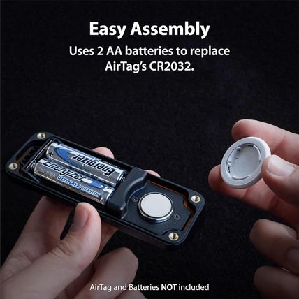 Airtag 10-Year Extended Battery Case - Uses AA Batteries - 14X More Capacity tha