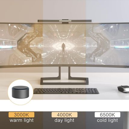 ONWAY Curved Monitor Light Bar with Wireless Remote, Auto-Dimming and Camera Bas