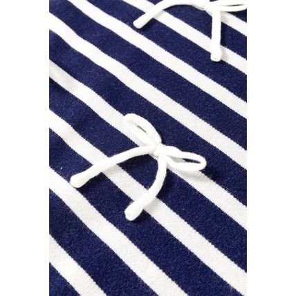 Blue Stripe Knitted Bow Decor Sweater Vest