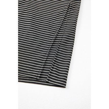 Black Stripe Criss Cross Side Slits Slim Fit Sleeveless Midi Dress