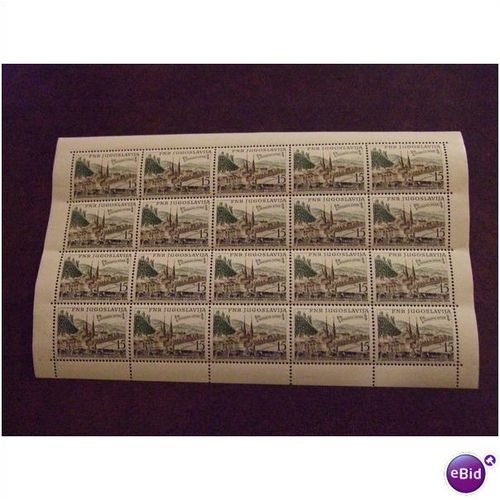 Yugoslavia 1954 Sheetlet of 20 Philatelic Exhibition Ljubljana mint Stamps SG777