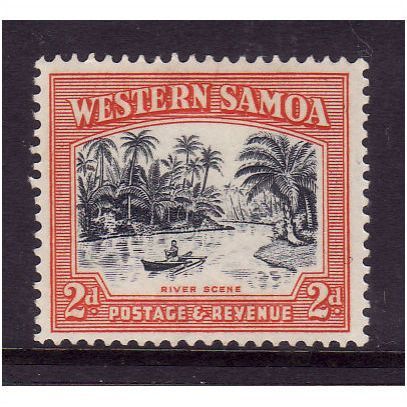 WESTERN SAMOA 1935 2d RIVER SCENE BLACK AND ORANGE SG182 M / MINT