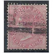 India 1865 SG65 8a Carmine Die I Fine Used . .