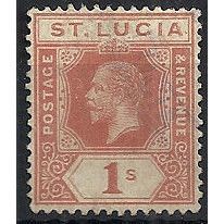 St Lucia 1920 SG86 1/- Orange-Brown Mounted Mint .. .