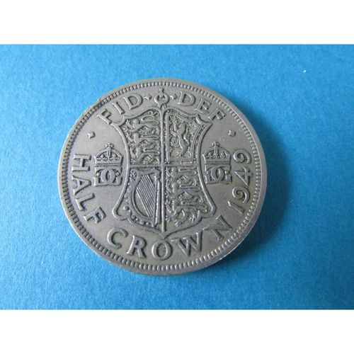 1949 GEORGE VI HALF CROWN FREE POST. AT