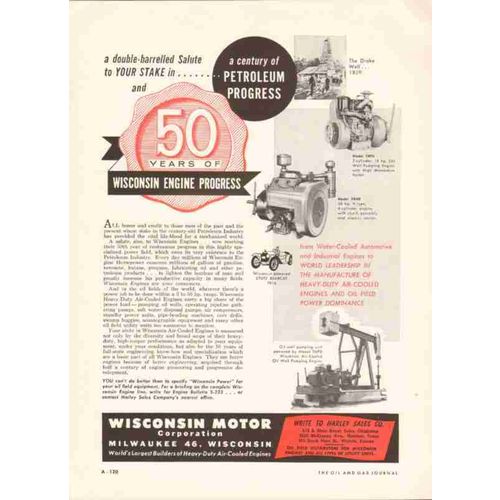 wisconsin motor corp 1959 oil field well air cooled engines vintage ad