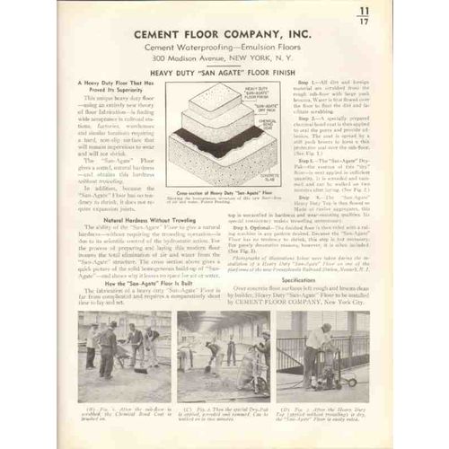 cement floor company 1938 heavy-duty san agate finish vintage catalog