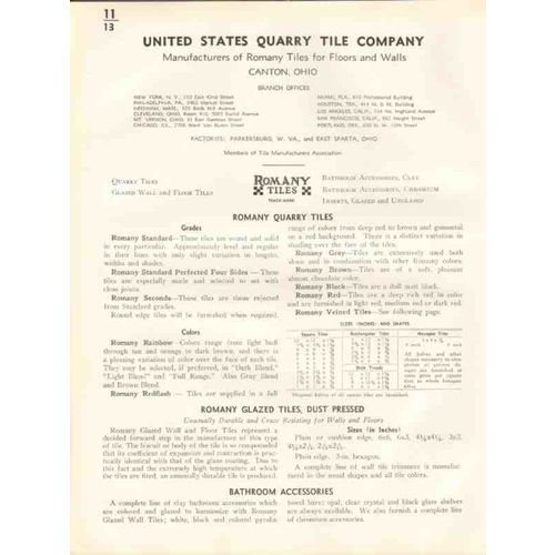united states quarry tile company 1938 romany tiles vintage catalog