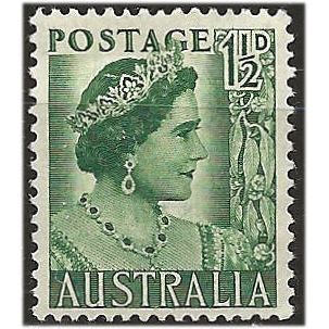 Australia 1950 SG236 1 1/2d Green Mounted Mint . ..