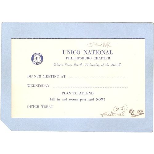 New Jersey Phillipsburg Notice From Unico International Phillipsburg Chapt~2920