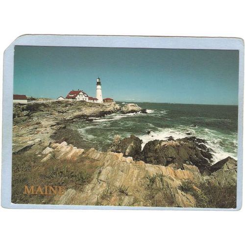 ME Portland Lighthouse Postcard Portland Head Lighthouse lighthouse_box1~231