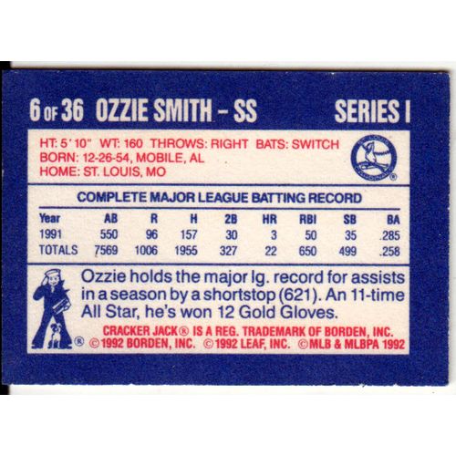 1992 Donruss St. Louis Cardinals team set 1 Cracker Jack mini- 32 cards