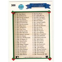 1990 Upper Deck Baseball Checklist unmarked card #300