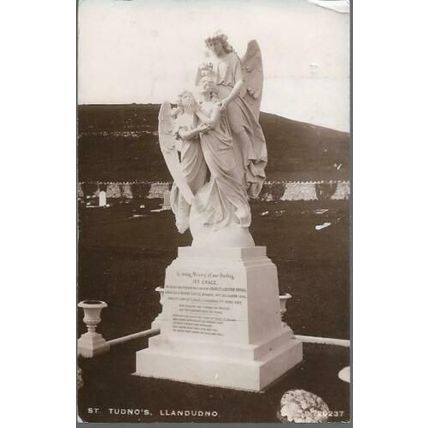 Llandudno, Conwy - St. Tudno's, Ivy Grace memorial by Thompson, 1911 pmk
