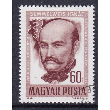 HUNGARY 1965 DEATH CENTENARY SEMMELWEIS USED SG2105 #2