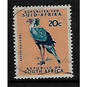 SOUTH AFRICA 1961 20c SECRETARY BIRD SG 208 FINE USED