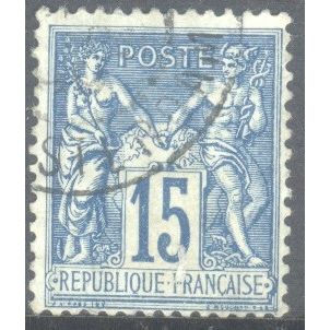 France 1876 - SG279 - 15c blue - Peace & Commerce - used 16