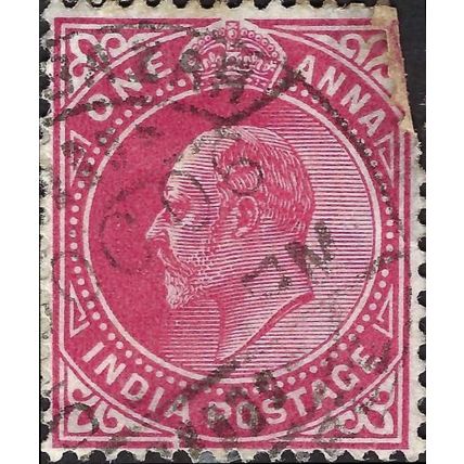 INDIA, King Edward VII, pink 1902, 1anna