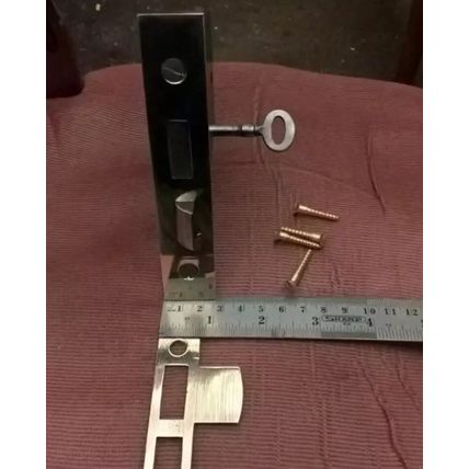 Victorian Horizontal Mortice Lock 1 Lever Has 1 Working Key and Keeper Plate