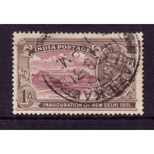 INDIA 1931 INAUGURATION OF NEW DELHI SG 228 1a MAUVE AND CHOCOLATE FINE USED