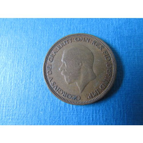 1929 GEORGE V HALFPENNY FREE POST. (j) AAJ