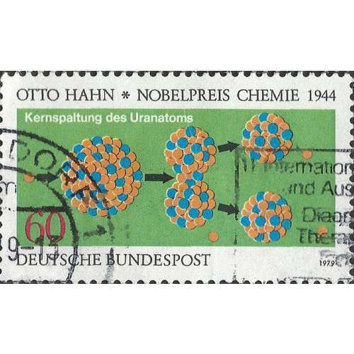 GERMANY, Otto Hahn 1879-1968, green 1979, 60pf, #3