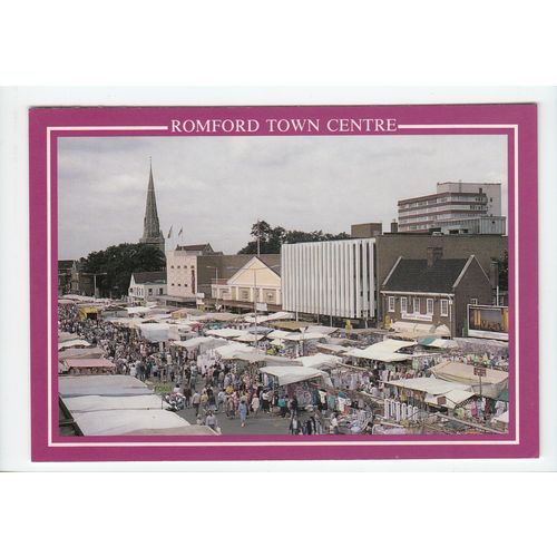 Romford Town Centre and Market Modern Postcard ROM1