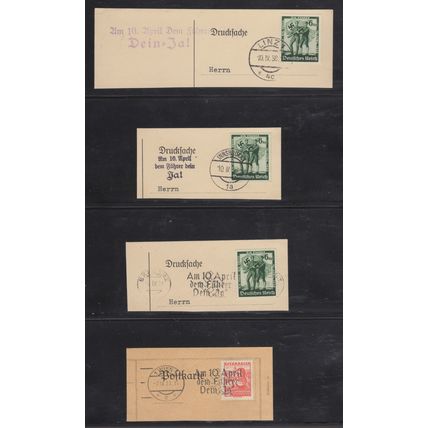Germany 1938, 8 Stationary & Postcard corners w/Mi #662 & 1 Austria Mi #568