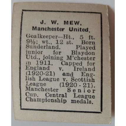 The Rover [DC Thomson] - Cricketers & Footballers - J W Mew - Manchester United