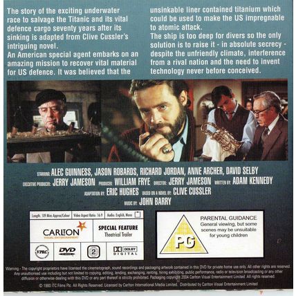 Raise The Titanic DVD Promo The Sun Full Movie Jason Robards Alec Guinness