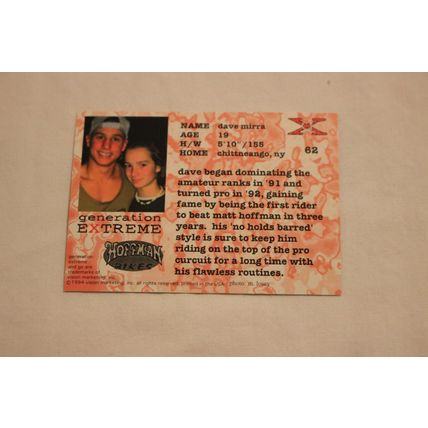 Dave Mirra 1994 Vision Generation Extreme NO. 62
