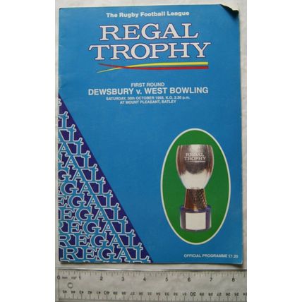 1993 programme Dewsbury v. West Bowling, Regal Trophy 1st Round