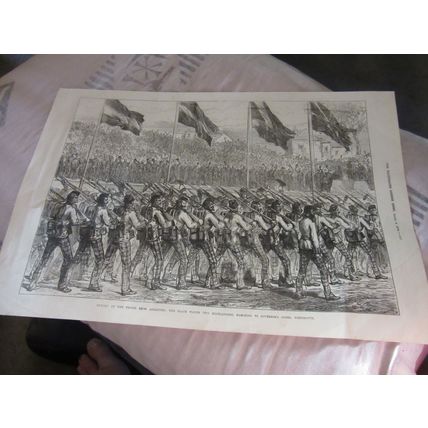 BLACK WATCH RETURNS FROM ASHANTEE. page from 1874 THE ILLUSTRATED LONDON NEWS =