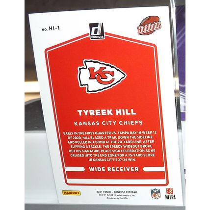2021 Panini Donruss TYREEK HILL (Chiefs) Highlights #HI-1